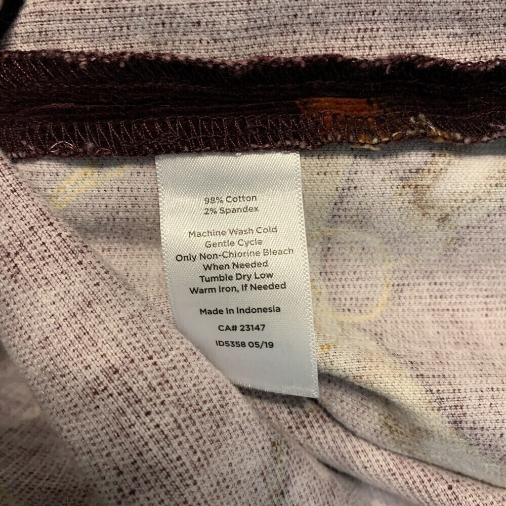 Talbots Womens Size 10 Petites Multicolor Chain Printed A-Line Corduroy Skirt - Picture 4 of 5
